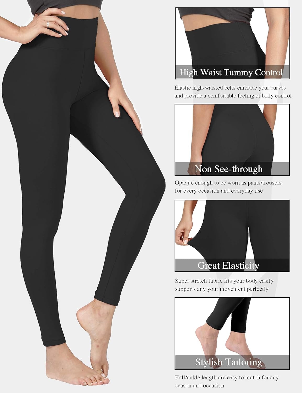 High Waisted Leggings for Women Soft Stretchy