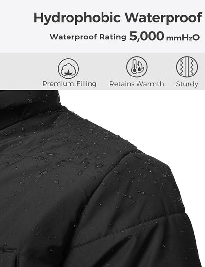 Men'S Puffer Jacket Waterproof Winter Coat