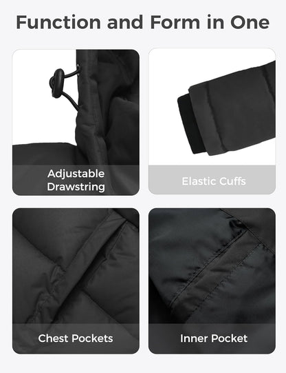 Men'S Puffer Jacket Waterproof Winter Coat